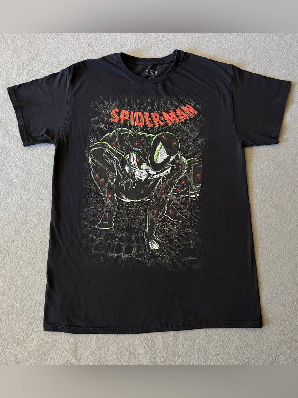 Marvel Spider-Man Black Suit T Shirt Mens M Medium Symbiote Unisex Tee